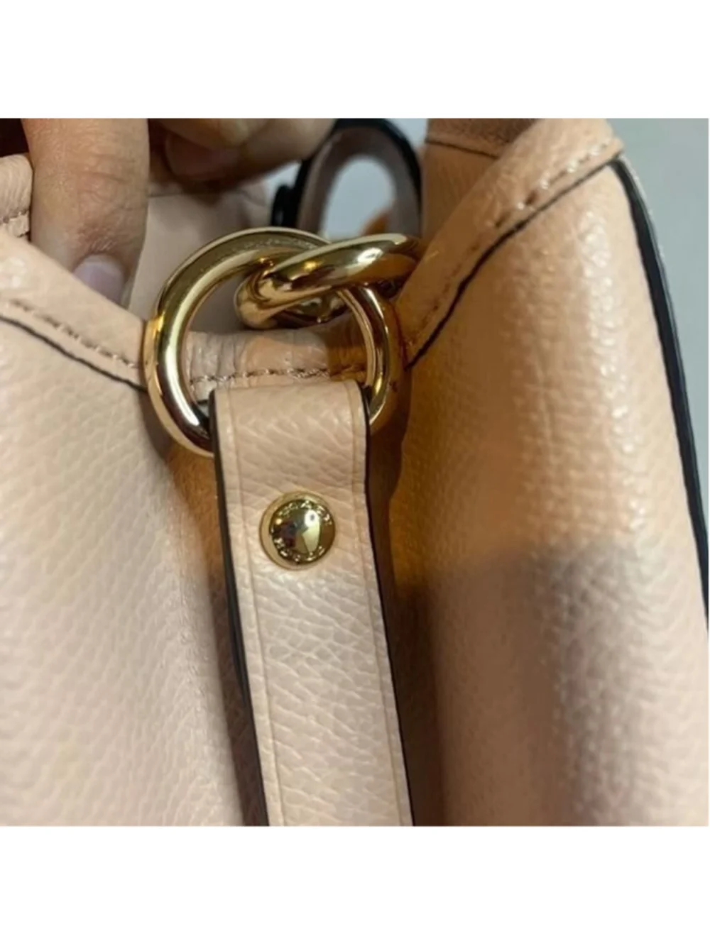 Coach Leather Margot Carryall Crossbody Satchel for Women Peach Preowned